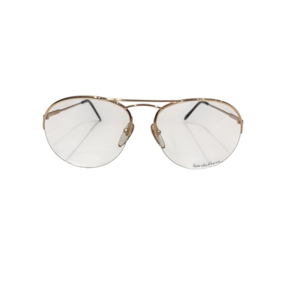 Lux de Paris Large Double Bridge Aviator Metal Frames Gold 140 France Light - Picture 5 of 6